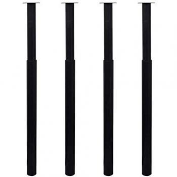 vidaXL 4X Patas de Mesa Telescópicas Caballete Accesorios de Muebles de Repuesto Duradera Buena Estabilidad de Escritorio Barras Cocina Negro