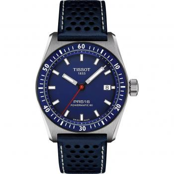 Tissot PR516 Powermatic 80 Automatic Men's Watch - Blue Leather, 38mm