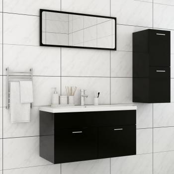Juego de muebles de baño de madera de ingeniería negro Día y Noche