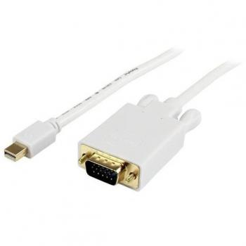 StarTech 3 ft Mini DisplayPort to VGA Adapter Converter Cable, White, 1920x1200 resolution, 1 x Mini DisplayPort Male Digital Audio/Video, 1 x HD-15 Male VGA