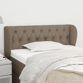 Cabecero de Tela Gris Taupe con Orejas 103x23x78/88 cm Acolchado y Protector Elástico