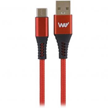 Cable de carga y sincronización USB-A a USB-C 2m rojo TnB Way