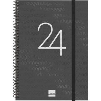 Finocam - Agenda 2024 Semana Vista Vertical Espiral Year E10 Catalán Negro Enero-Diciembre 155x212mm