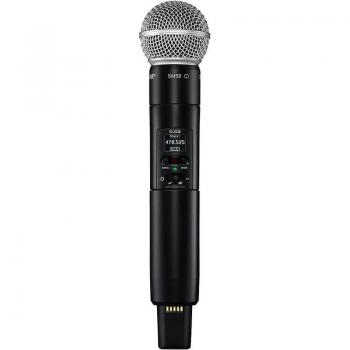Shure SLXD2/SM58 Handheld Wireless Transmitter with SM58 Capsule, Digital Transmission, Frequency Range: H55 (514-558MHz)