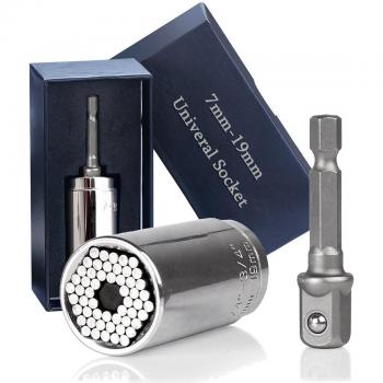 Universal de Llave de Vaso – VIDEN Multifunción Herramientas de Mano con Taladro Adaptador, 7 -19 mm, Cromo Vanadio Acero, Coche / Auto Destornillador de Socket Kit de Reparación de Herramientas