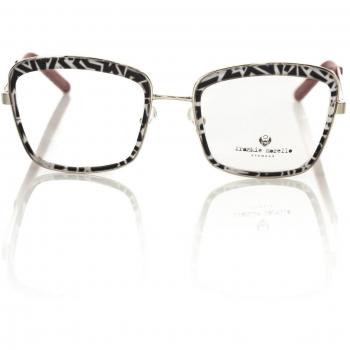 Frankie Morello Multicolor Metallic Fibre Frames - Glasses, female, Multicolor, Size: ONE SIZE, Zebra Pattern Square Eyeglasses