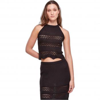 Urban Classics Women's Short Crochet Knit Neckholder Top