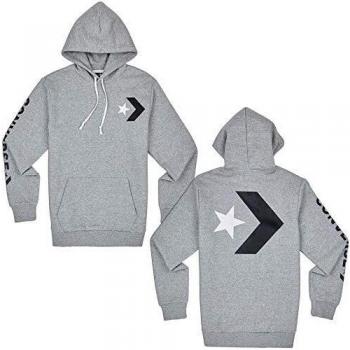 Converse STR Chev PO Hoodie Slim VGH - Sudadera, Hombre, Gris