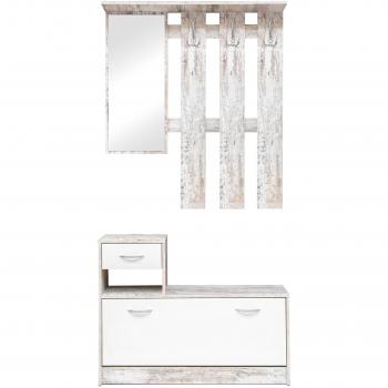 Mueble de Entrada Vintage Blanco 100x25xh.180 cm