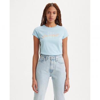 Camiseta de mujer Levi's Graphic Authentic de manga corta azul claro
