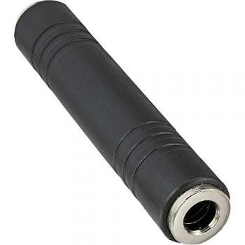 Adaptador de Audio InLine® 6,35mm Estéreo Hembra a Hembra, Color Negro