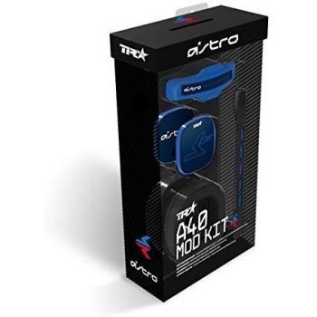 ASTRO A40 TR Mod Kit para Auriculares Gaming, Microfóno y almohadillas con aislamiento de ruido, Etiquetas posteriores cerradas, Personaliza tu aspecto - Azul