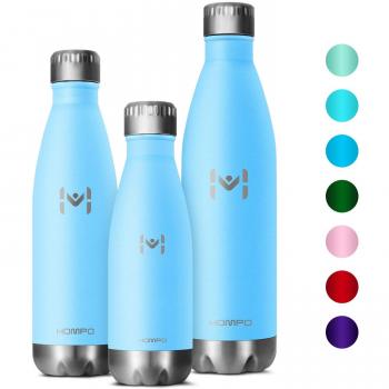 HOMPO Botella de Agua de Acero Inoxidable Botella Aislada al Vacío,diseño de Pared Doble,Sin Bpa & Eco Friendly,Adecuada para Viaje, Deporte, Bicicleta, Gimnasio