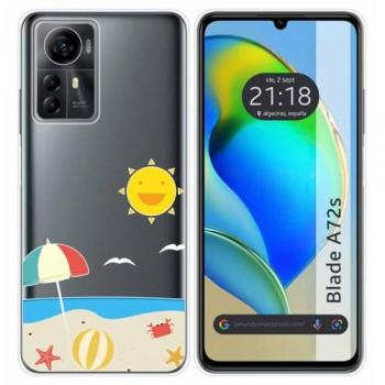 Funda Silicona Transparente Diseño Playa para Zte Blade A72s