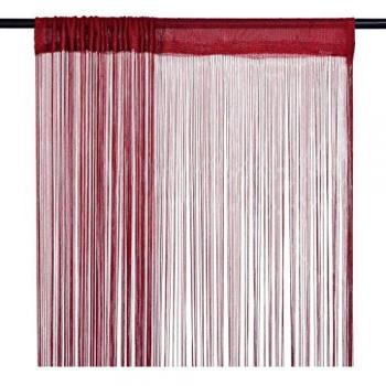 vidaXL 2X Cortinas de Flecos Decoración Ventanas Salón Dormitorio Sala de Estar Cocina Privacidad Protección Bañera 100x250cm Burdeos