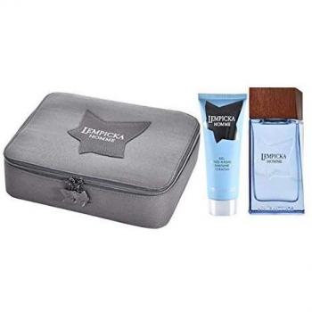 Lolita Lempicka Homme Gift Set 100ml Eau De Toilette + 75ml Aftershave Balm + Bag