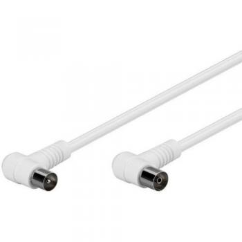Cable de Antena Goobay Acodado 90° 5 m, Doble Apantallado, 80 dB