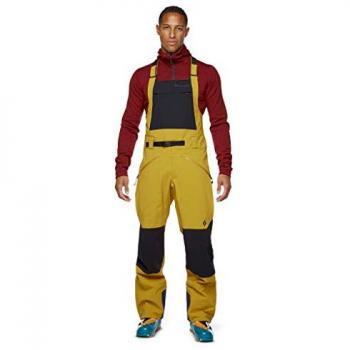 Black Diamond Recon Stretch Bibs - Waterproof Men's Ski Overalls, Yellow/Black, XL