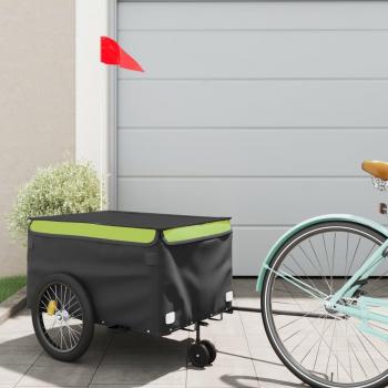 Remolque para Bicicleta vidaXL Carrito de Carga Hierro 30 kg Color Negro, Amarillo, Azul y Verde