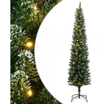 vidaXL Artificial Slim Christmas Tree 300 LEDs 210 cm
