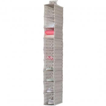 Compactor Estantería zapatero flexible de 9 baldas, Gama Madison, Color blanco y beige, Tamaño, 15 x 30 x 128 cm, RAN7472