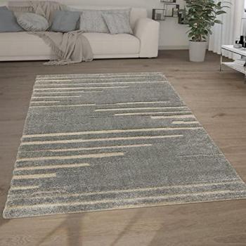 Alfombra Pelo Largo Shaggy Efecto 3D Étnica Boho Vintage Suave 160x220 cm, Color Gris