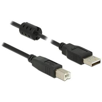 Cable USB 2.0 A a B 3m Negro con núcleo de ferrita