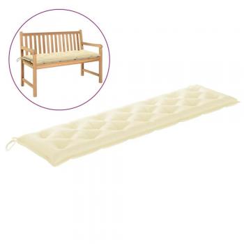 Cojín para banco de jardín Oxford blanco crema 200x50x7 cm