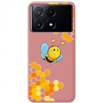 Funda Silicona Líquida Rosa con Diseño de Abeja para Xiaomi Poco X6 Pro 5G