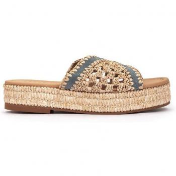 Sandalias de plataforma de mujer de serraje en color azul