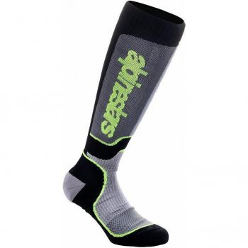 Alpinestars Calcetines de Motocross Plus Negro-Gris-Amarillo Fluo