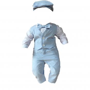 Sixforkids Traje de bautizo para niño o bebé, traje de fiesta, traje de boda, azul claro azul 62 cm