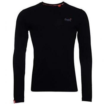 Superdry Hombre Camiseta Vintage Bordada de algodón orgánico Negro XXS