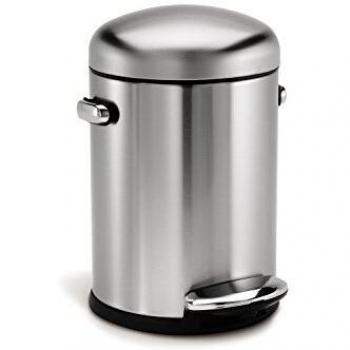 simplehuman, cubo retro con pedal, acero inoxidable cepillado, 4,5 L