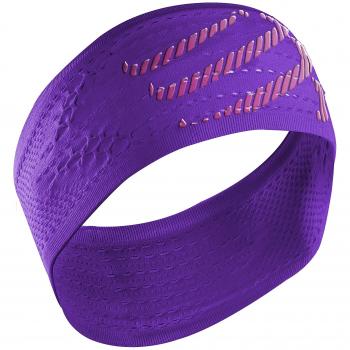 Compressport Headband On/Off - Cinta de Cabeza Unisex, Color Morado, Talla única