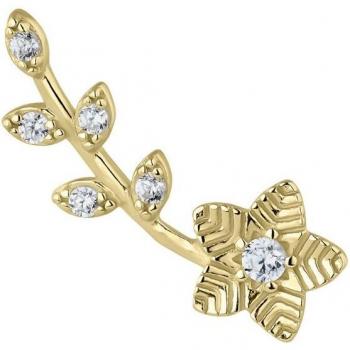 Pendiente trepador Earcandy Flavia de Plata 925 con baño de oro 18k