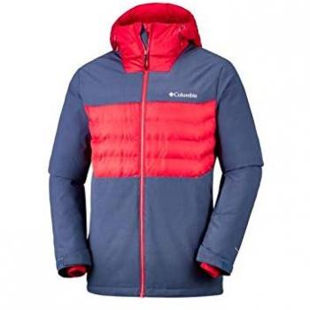 Columbia Men Snow Jacket White Horizon, Größe:L, Farbe:Dark Mountain/Red Spark