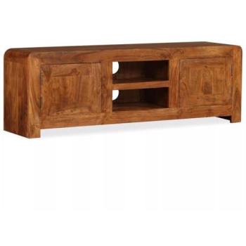 Mueble de TV diseño práctico en madera maciza con acabado en sesham 120 cm
