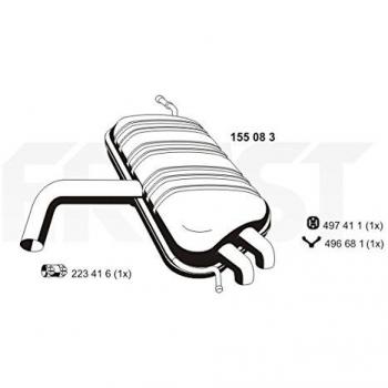 Silenciador trasero ERNST 155083 para Volkswagen Golf 5