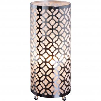 Lámpara de mesa cilíndrica cromada Naeve Classic 1xE27