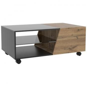 Mesa de Centro Yukon, Madera/Negro, 100 x 40 cm