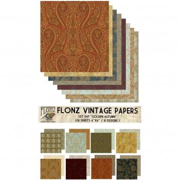 Paper Pack (24sh 6x6) Golden Autumn FLONZ Vintage Paper for Scrapbooking and Craft