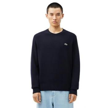 LACOSTE Men's Navy Blue Crewneck Wool Sweater Size M