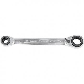 KS Tools 503.4543 Llaves de tuerca de carraca dobles GEARplus 4 en 1,reversibles, 12x13x14x15 mm
