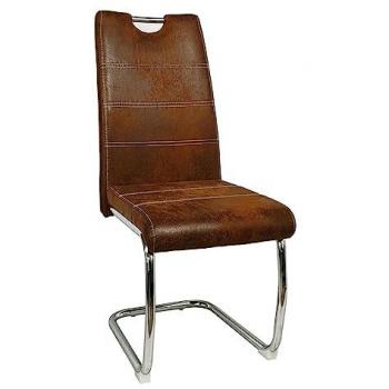 Silla Comedor Hallen de Polipiel Marrón Vintage