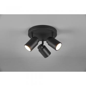 Plafoniera Angelo 3 Luces Orientables IP44 Negro 20cm