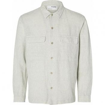 Selected Mads-Linen Overshirt in White - XL