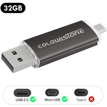 OTG USB 2.0 Flash Drive Micro USB 2.0 OTG Para Flash Drive Negro Android Smartphones Tablets PCs 32 GB USB