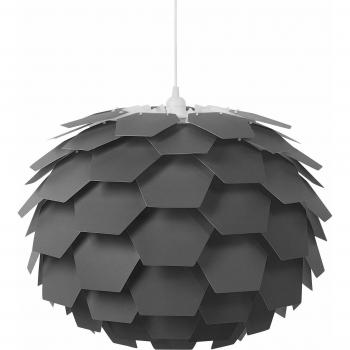 Lámpara de techo moderna Segre con diseño floral y pantalla geométrica gris grande