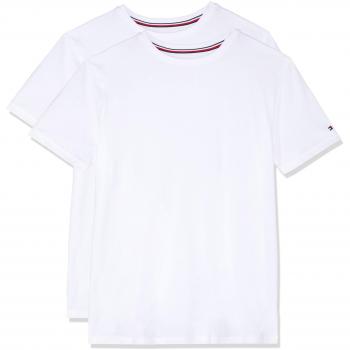 Tommy Hilfiger Hombre Pack de 2 Camisetas de algodón, Blanco, Small